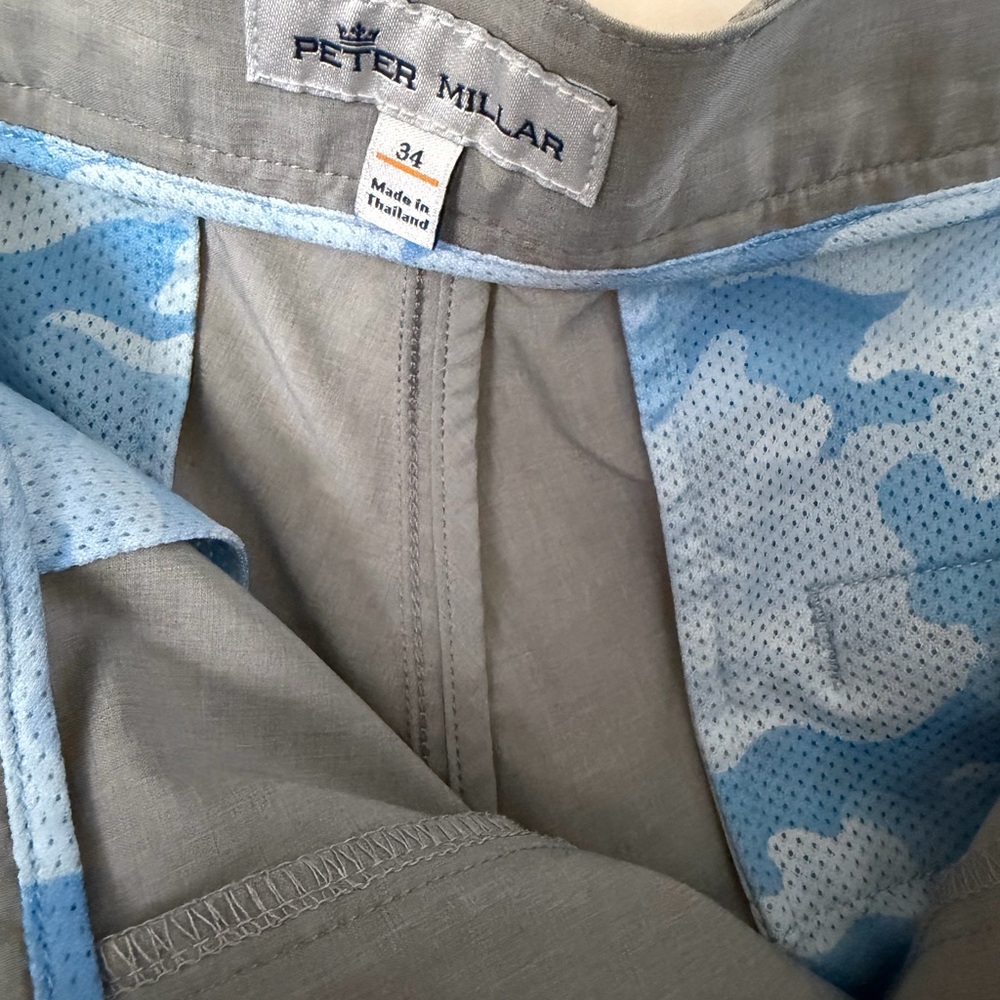 Peter Millar Gray Performance Flat-Front Shorts - image 2